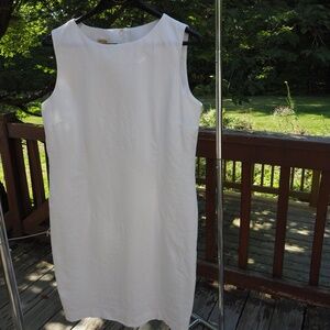 Talbots Irish Linen Lined Sheath Dress in Women’s Size 14. White.